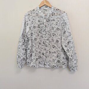 Wrap London Foral Button Up Top Long Sleeve Lightweight Boho Size 8